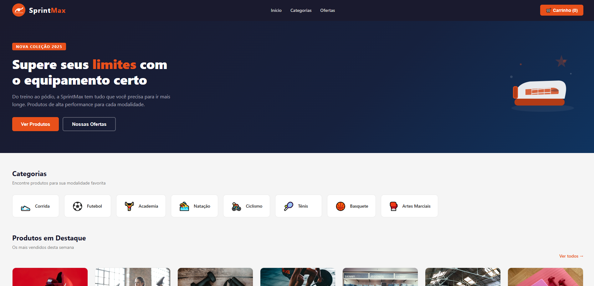 SprintMax — Loja de artigos esportivos